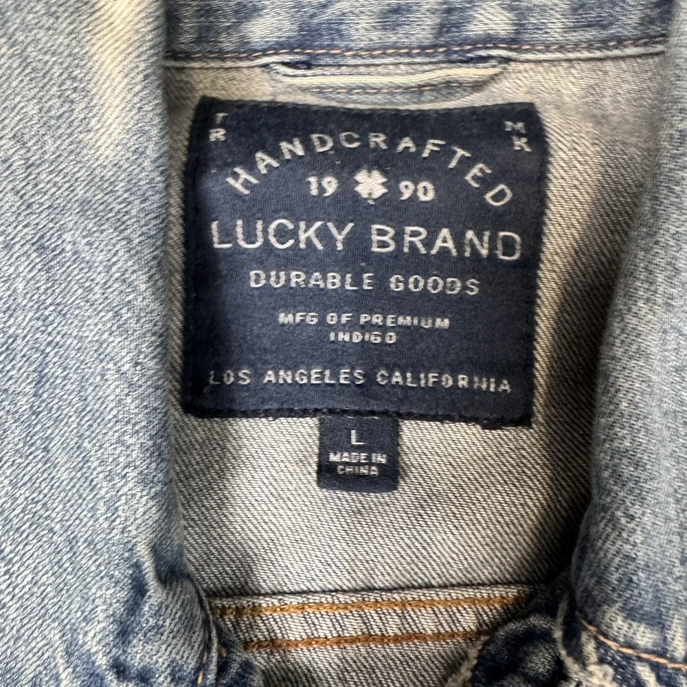 Lucky Brand Denim Trucker Jacket Mens Large Blue Jean Lakewood